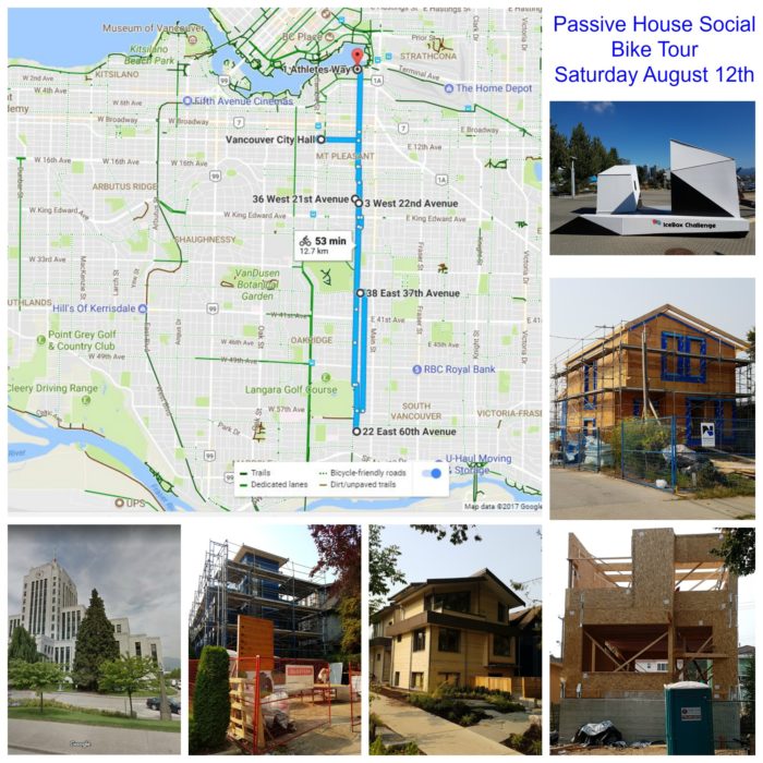 Vancouver Passive House Bike Tour map and project images